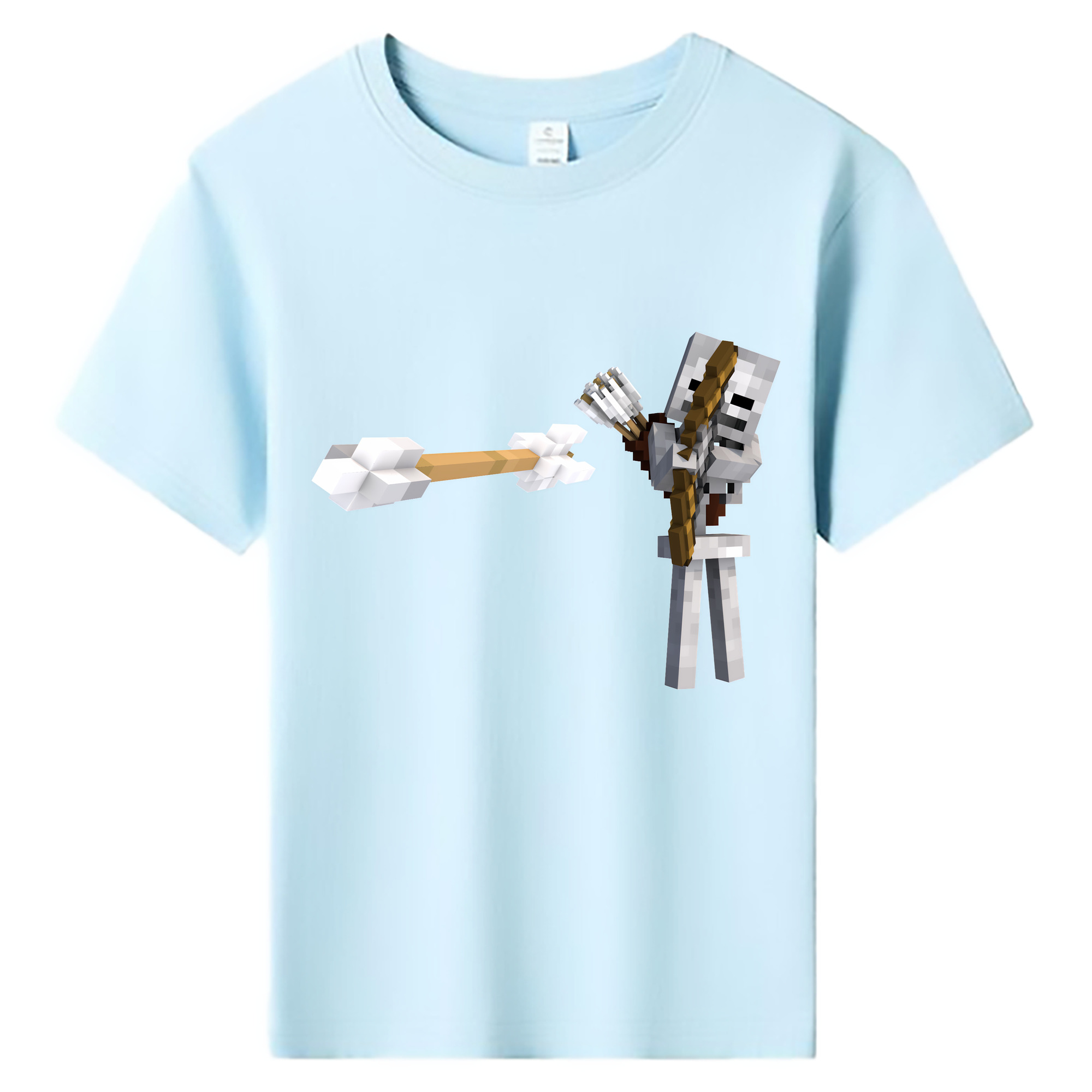 （画像用） マインクラフト ブロックの世界 Minecraft MC Block world 綿100％キッズTシャツ（フロントプリント）
